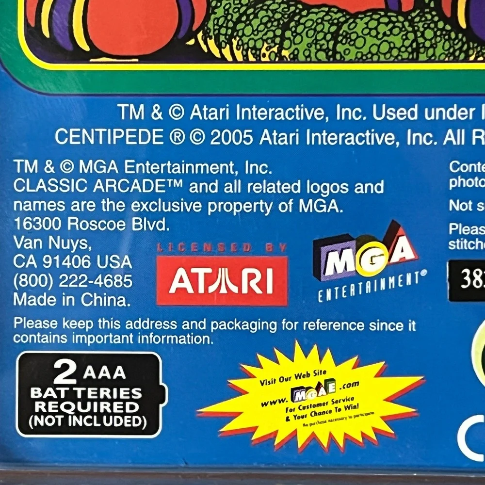 CENTIPEDE ATARI MGA HANDHELD LCD MINI CABINET GAME 2005 NEW RARE SEALED ORIGINAL